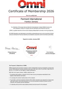 Zertifikat der Mitgliedschaft 2026 Omni Financially Secure International Compliant
