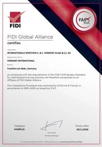 FIDI FAIM PLUS Zertifikat